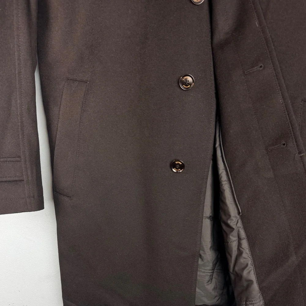 Peter Millar Loro Piana Storm System Coat Men's Medium‎ Black Wool Jacket FLAW